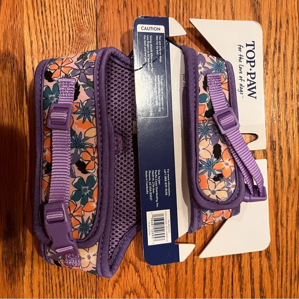 🐶NWT. Top Paw Pink and Lavender Floral Dog Harness XS🐶 - Picture 2 of 4